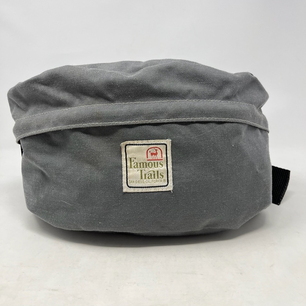 Vtg Famous Trails Fanny Pack Hip Belt Bag Zip Canvas Travel Hiking Gorpcore